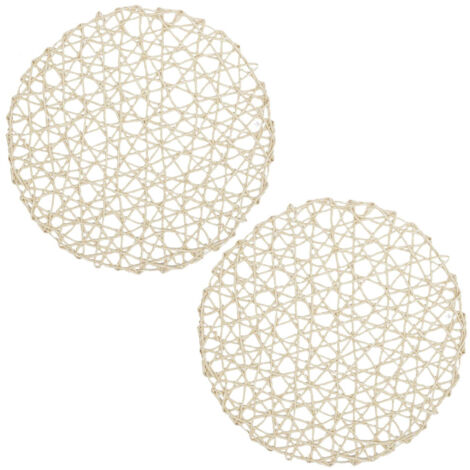 Lot de 2 sets de table rond 38 cm AJOURE beige