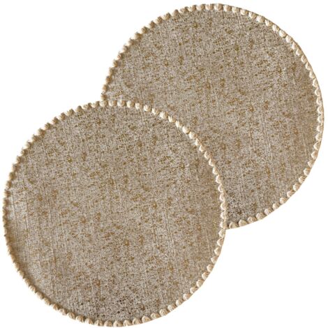 Lot de 2 sets de table ronds en jute ALAGO