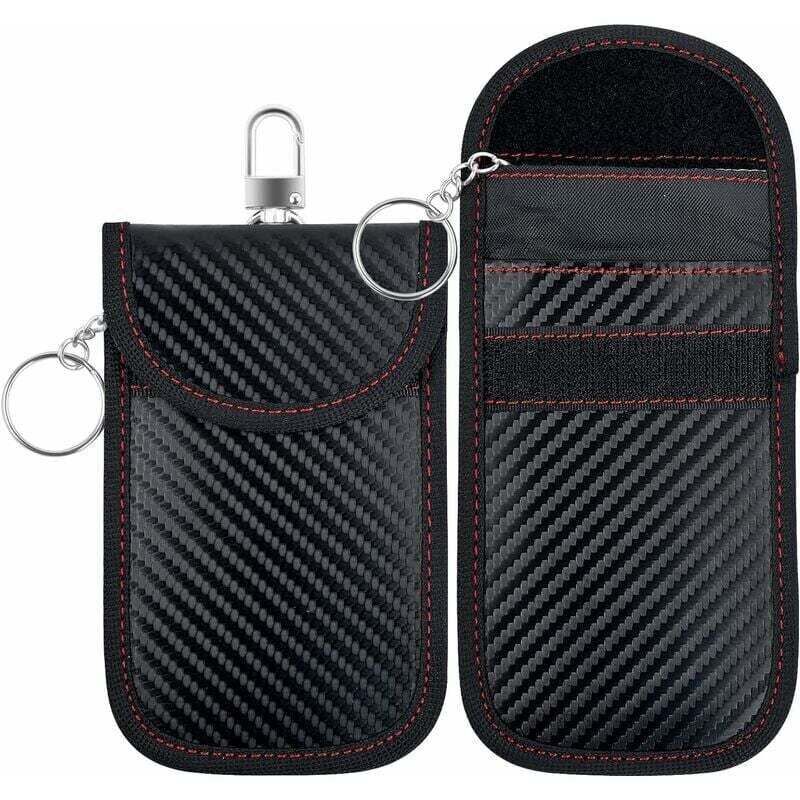 Lot de 2 Signal Blocage Faraday Pochette Sac, Sac de Protection Contre les Signaux de Clés de Voiture, Pochettes Blocage Signal RFID, Faraday Sac,