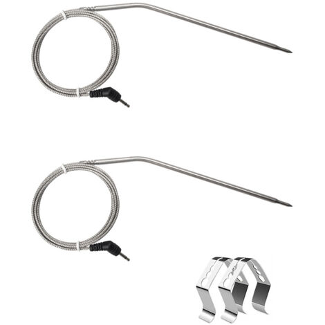 Lot de 2 sondes de température de rechange pour barbecues et fumoirs à pellets Pit Boss. Sonde de thermomètre à fiche de 3,5 mm pour accessoires de fumoir Pit Boss