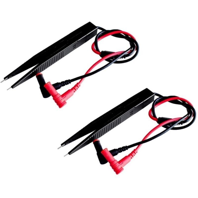 Lot de 2 sondes multimètres, condensateur, inductance, LCR, pince de test, pince de test CMS, pince de test de 5 mm de diamètre
