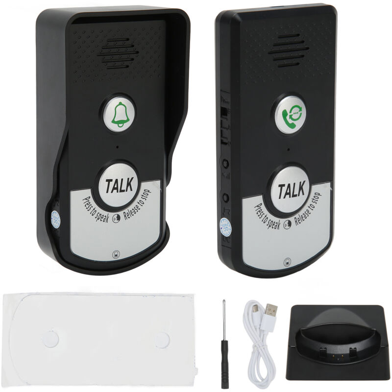 Lot de 2 Sonnette D'Interphone Vocal, 1000 M de Charge USB Intelligente sans Fil Appel Sonnette étanche sans Fil Interphone de Sonnette pour Bureau à