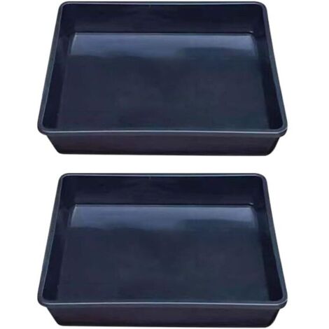 Lot de 2 soucoupes carrées en plastique de 22,5 cm pour pot de fleurs - Plateau de réception et de drainage pour fleurs - Plateau d’égouttement pour semis - Plateau de drainage pour jardin