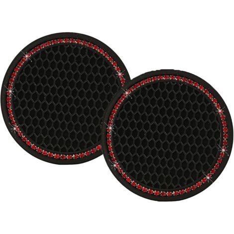 lot De 2 Sous-noir-r-verres De Voiture Bling, Sous-verre De Porte-gobelet De Boisson, Tapis De Tasse D'insertion De Strass En Cristal Automatique