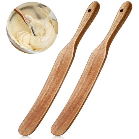 Lot de 2 spatules en bois de 33 cm pour la cuisson du pain au levain