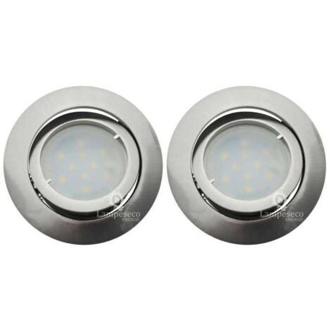 Lot de 2 Spot Led Encastrable Complete Satin Orientable lumière Blanc Neutre eq. 50W ref.895