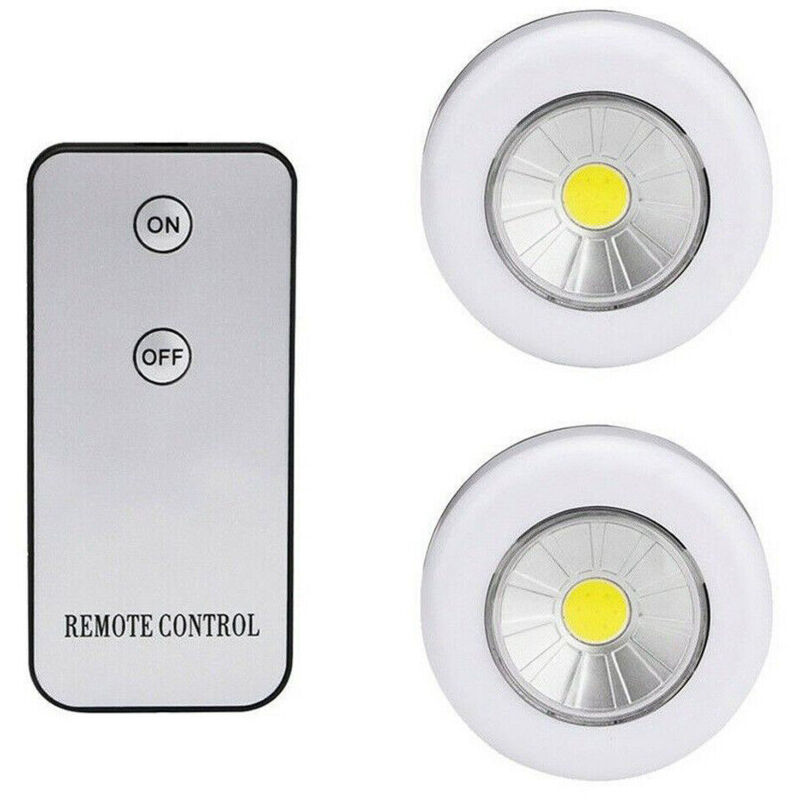 Lot De 2 Spots Cob Télécommande Lampe D'Armoire À Led Avec Télécommande