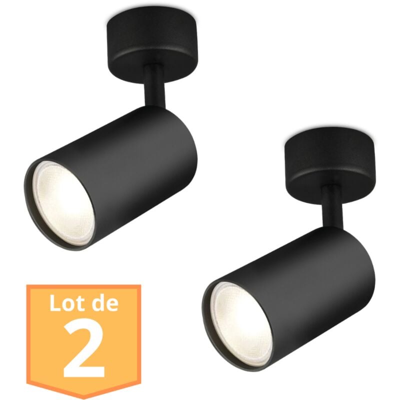 Lot de 2 Spots de plafond orientables noir GU10 35W