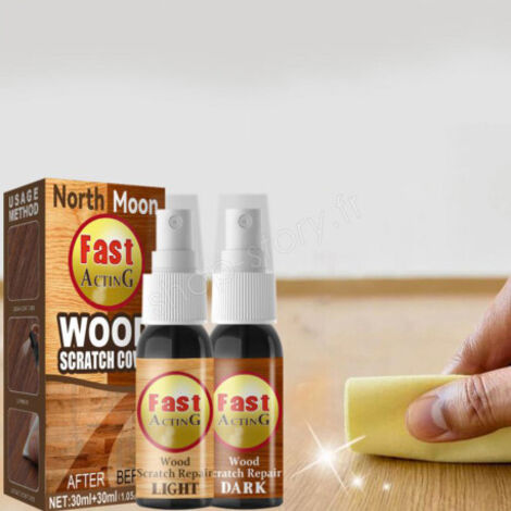 Lot de 2 Spray de Réparation Instantanée Bois Clair et Foncé - WOOD SPRAY