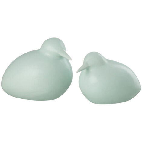 Lot de 2 Statuettes Déco "Oiseaux" 22cm Bleu