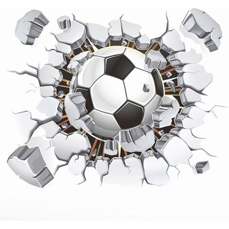 Lot de 2 stickers muraux 3D sur le thème du football (40 x 50 cm).