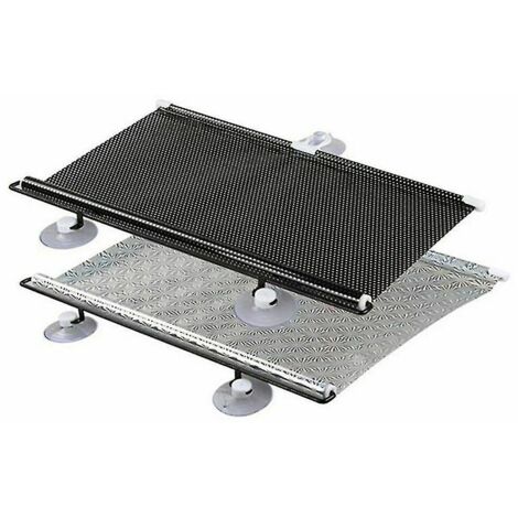 Lot de 2 stores enrouleurs à ventouses, pare-soleil, rideaux occultants pour voiture et maison - yky - 40 x 60 cm - Noir