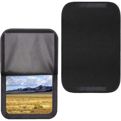 Lot de 2 stores occultants 64x42cm en toile Oxford noir pour fenêtre camping-car et fourgon, stores ajustables solides et durables