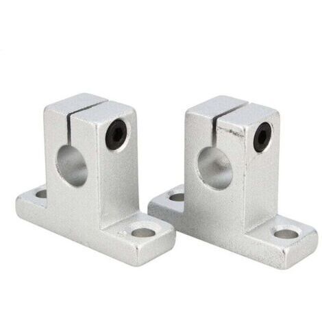 Lot de 2 Support de fixation d'arbre SK10, matériau de fixation d'arbre en alliage d'aluminium pour rail linéaire à arbre vertical