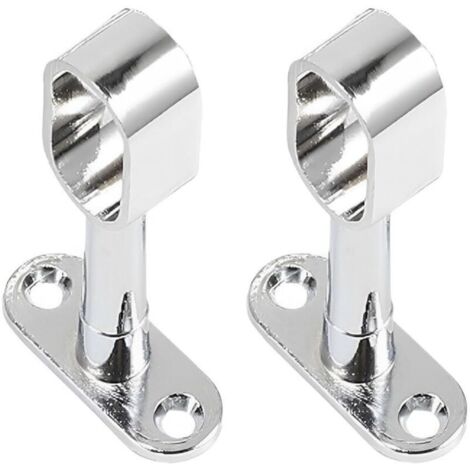 Lot de 2 Support Tringle PenderieSupport pour Barre Penderie Ovale Support Central de Tube pour Armoire Penderie Vetement,Tringle Rideau Plafond