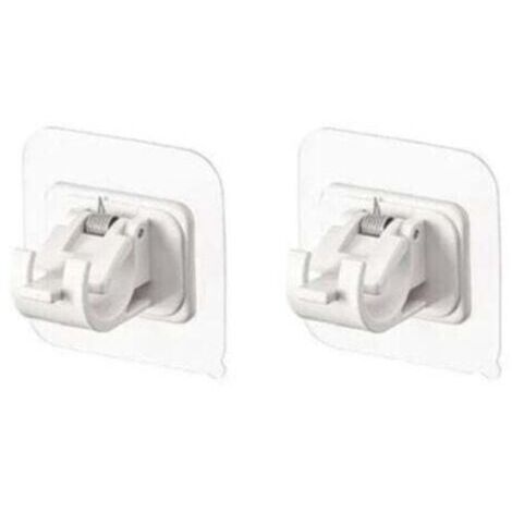 Lot de 2 supports blanc de tringle à rideau auto-adhésifs - Support pour rideaux