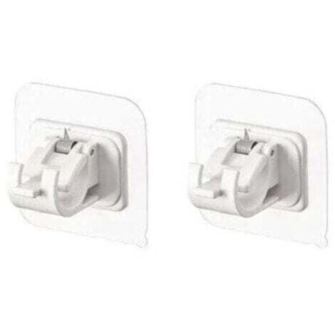 Lot de 2 supports blanc de tringle à rideau auto-adhésifs - Support pour rideaux