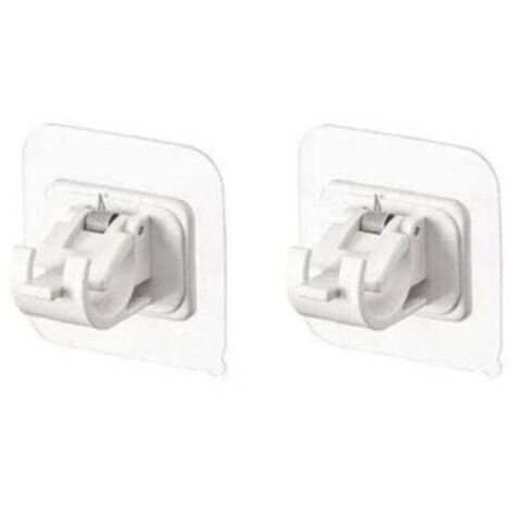 Lot de 2 supports blanc de tringle à rideau auto-adhésifs - Support pour rideaux
