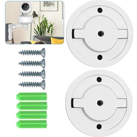 Lot de 2 Supports Caméra 55 mm pour Tapo C200, C210, IPC40C, IPC42C, TPC42EW, IPC43AN, IPC43AW, MIPC451, Bases de Montage Mural Accessoire avec Vis et Chevilles pour caméra de Surveillance