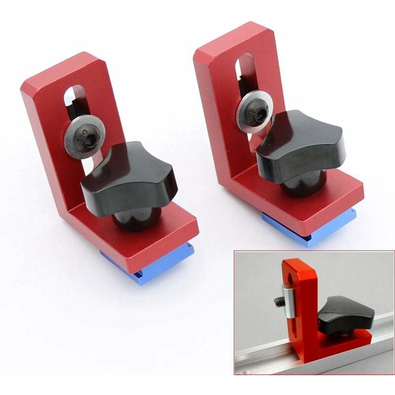 Lot de 2 supports coulissants en T pour outils de menuiserie en aluminium