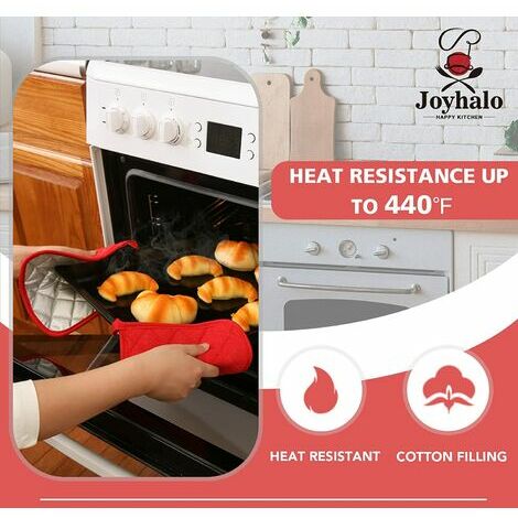 Lot de 2 supports de casseroles pour cuisine ensembles de supports de casseroles résistants à la chaleur coussins chauffants pour four supports de casseroles en tissu éponge pour la cuisson (rouge)