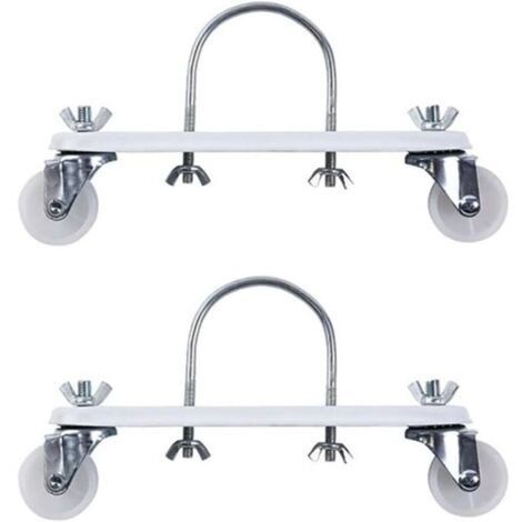 Lot de 2 supports de chauffage électrique pour radiateur - Base de roulette hydroélectrique - Support de poulie mobile spécial (blanc)
