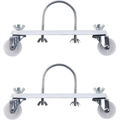 Lot de 2 supports de chauffage électrique pour radiateur - Base de roulette hydroélectrique - Support de poulie mobile spécial (blanc)