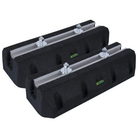 Lot de 2 supports de climatisation sol caoutchouc - L 450 x l 160x H 90 mm - Charge max 400 kg - Ram
