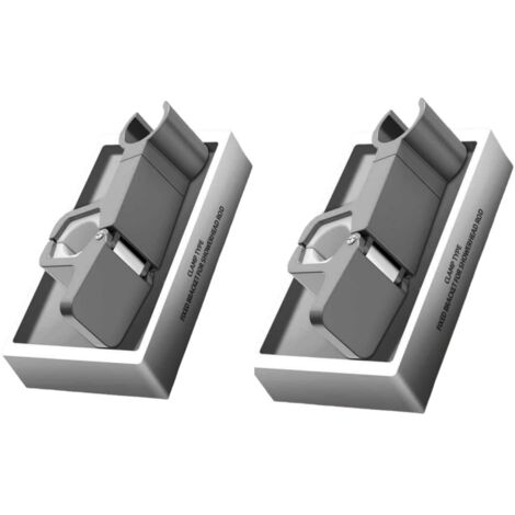 Lot de 2 supports de douche universels à pince, compatibles avec les tiges de 24 à 34 mm, avec angle réglable et fixation rapide (gris).