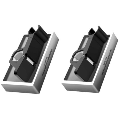 Lot de 2 supports de douche universels à pince, compatibles avec les tiges de 24 à 34 mm, avec angle réglable et fixation rapide (noir).
