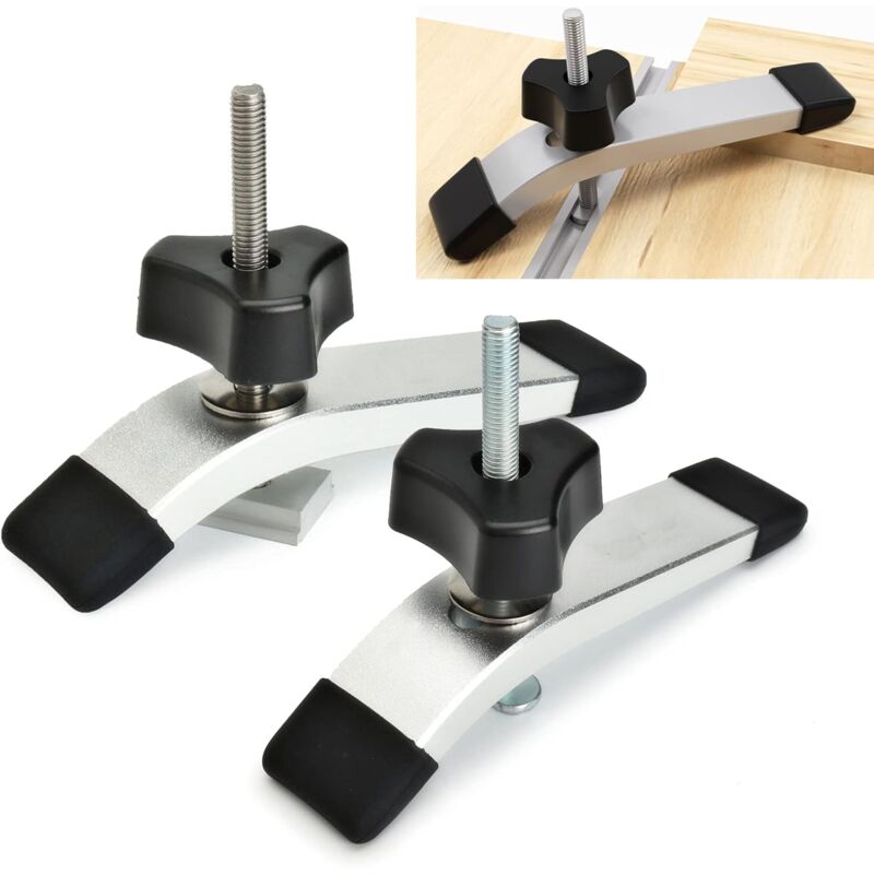 Lot de 2 supports de fixation à rainure en T en Kamanan - Pour outils de travail du bois