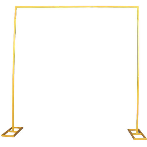 Lot de 2 supports de fond carrés dorés de 2 m pour arche de mariage, cérémonie de mariage, séance photo, anniversaire, décoration de fête
