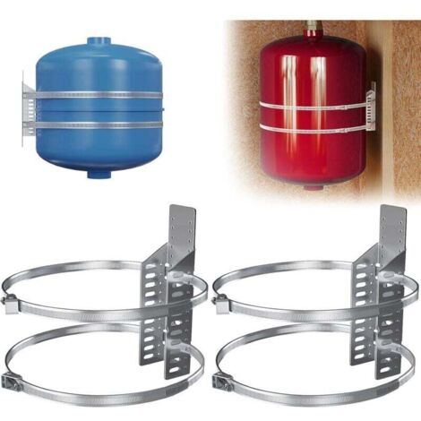 Lot de 2 supports de montage pour chauffe-eau - Support de réservoir d'expansion thermique avec 2 sangles anti-tremblement de terre - Prend en charge les réservoirs d'eau chaude