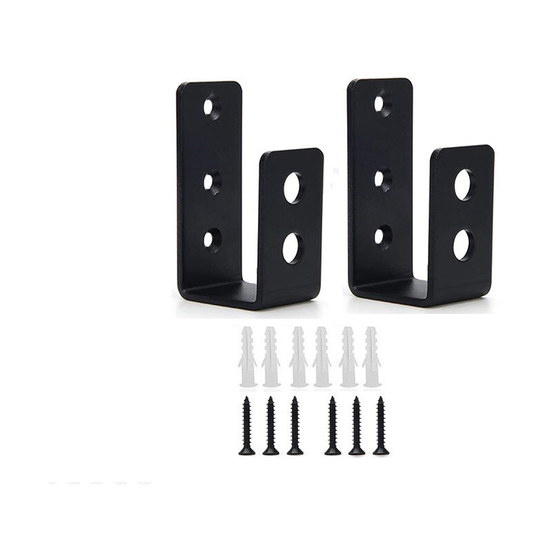 Lot de 2 supports de porte en acier robuste pour porte 2x4, barre de sécurité en forme de U