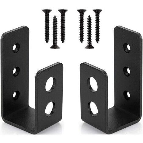 Lot de 2 supports de porte en acier robuste pour portes 2 x 4, barre de sécurité en forme de U