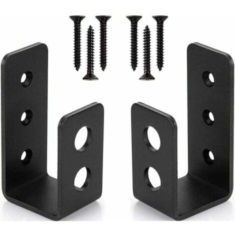 Lot de 2 supports de porte en acier robuste pour portes 2x4 – Barre de sécurité en U