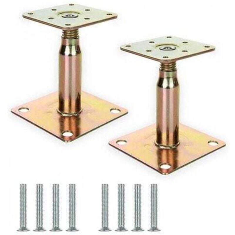Lot de 2 supports de poteau surélevés galvanisés réglables de 100 à 150 mm, support de toit robuste pour construction Dolaso