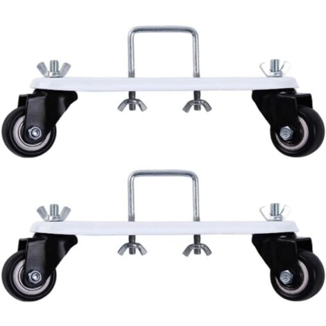 Lot de 2 supports de poulie mobiles pour radiateur rempli d'huile, base de cadre de chauffage électrique rotatif à 360° avec roues et frein, support en acier au carbone, roue silencieuse à