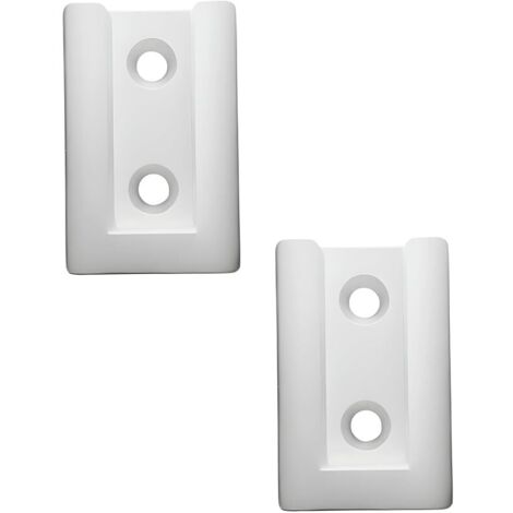 Lot de 2 supports de rail de placard blancs mats - Supports carrés compatibles avec la tringle à vêtements Edge - Roulement latéral pour barres carrées avec section transversale de 30