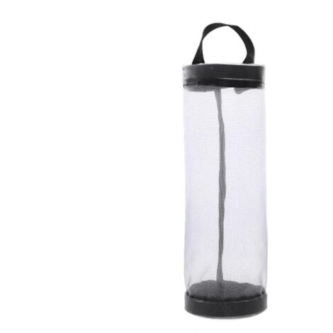 Lot de 2 supports de sac en plastique, support de sac d'épicerie, distributeur de sac de rangement suspendu en maille (gris), 16,5 x 4,5 pouces