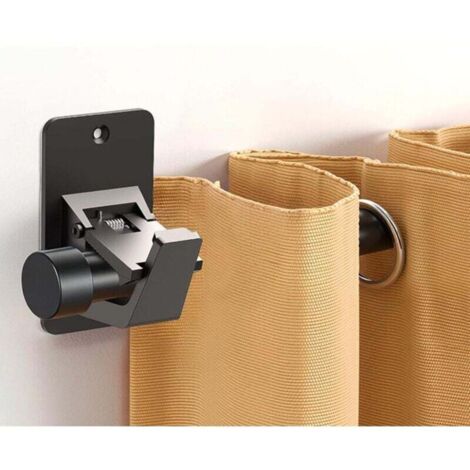 Lot de 2 Supports de Tringle à Rideaux Auto-Adhésifs sans Perçage en ABS – Fixation Extra Solide pour Salle de Bain, Cuisine et Salon – Résistants et Durables