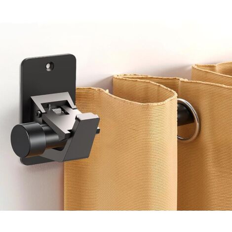 Lot de 2 Supports de Tringle à Rideaux Auto-Adhésifs sans Perçage en ABS – Fixation Extra Solide pour Salle de Bain, Cuisine et Salon – Résistants et Durables