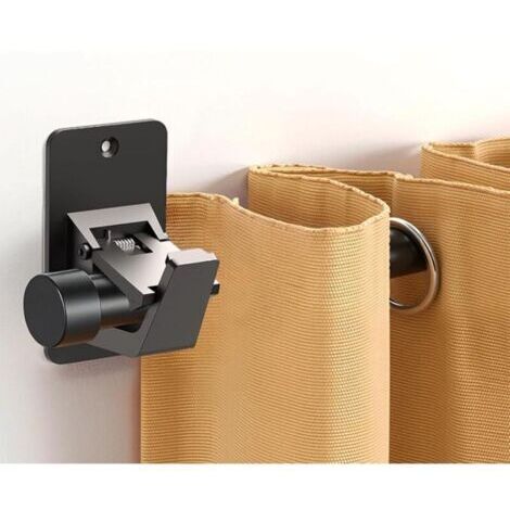 Lot de 2 Supports de Tringle à Rideaux Auto-Adhésifs sans Perçage en ABS – Fixation Extra Solide pour Salle de Bain, Cuisine et Salon – Résistants et Durables
