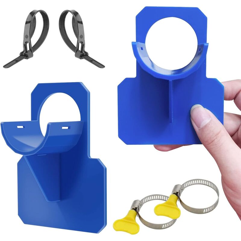 Lot de 2 supports de tuyau bleu pour piscine - Accessoires de tuyau de piscine avec anti-perforation, anti-déchirure, anti-traction (30-37 mm)