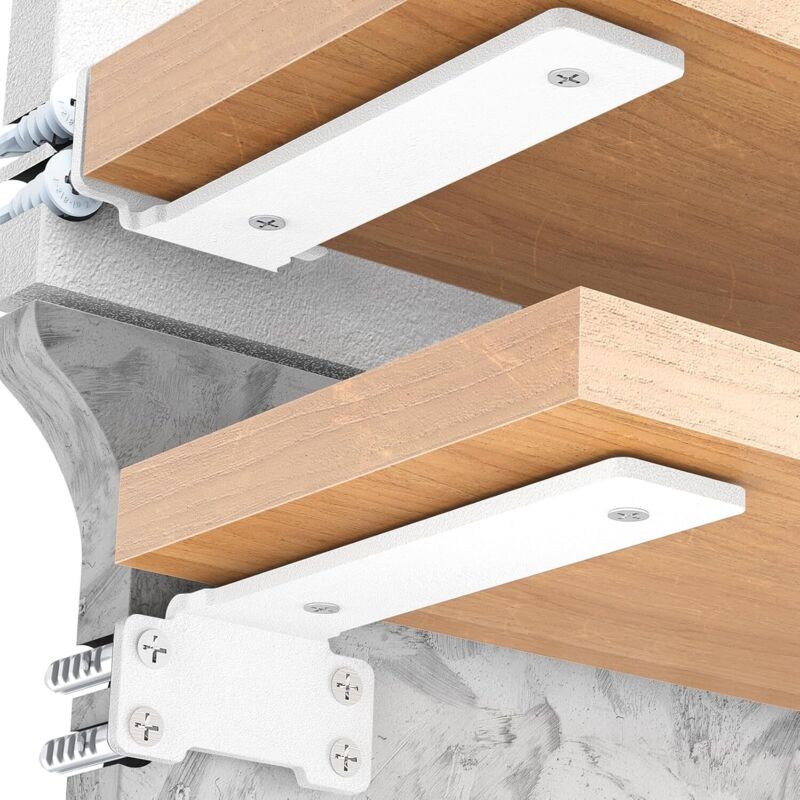 Dpzo - Lot de 2 supports d'étagère - Charge maximale : 75 kg ,( 20 cm, Blanc)
