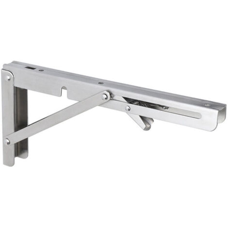 lot de 2 Supports d’Étagère Pliables 200mm, Équerre Pliante en Acier Inoxydable Console Murale Supports de Table Flottants Equerre Pliable