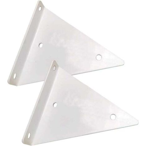 Lot de 2 supports d'étagères triangulaires flottants en métal (blanc), support mural, support décoratif DIY pour chambre à coucher, salon, salle de bain, 17 x 13 cm/6,7 x 5,1 pouces