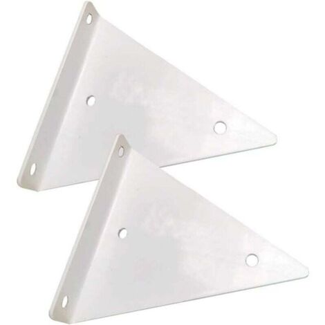 Lot de 2 supports d'étagères triangulaires flottants en métal (blanc), support mural, support décoratif DIY pour chambre à coucher, salon, salle de bain, 17 x 13 cm/6,7 x 5,1 pouces