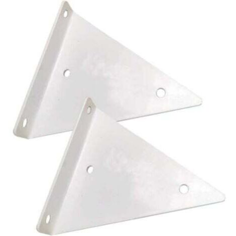 Lot de 2 supports d'étagères triangulaires flottants en métal (blanc), support mural, support décoratif DIY pour chambre à coucher, salon, salle de bain, 17 x 13 cm/6,7 x 5,1 pouces