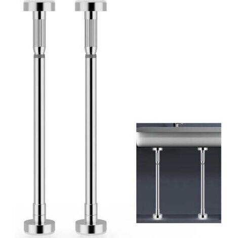 lot de 2 Supports d'évier sous plan, support d'évier de cuisine réglable de 35 cm à 50 cm, pieds d'évier muraux à installation sans perçage
